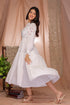 AAHELI RADIANT MEADOWS OFF-WHITE COTTON KANTHA TIERED DRESS AAHELI RADIANT MEADOWS OFF-WHITE COTTON KANTHA TIERED DRESS